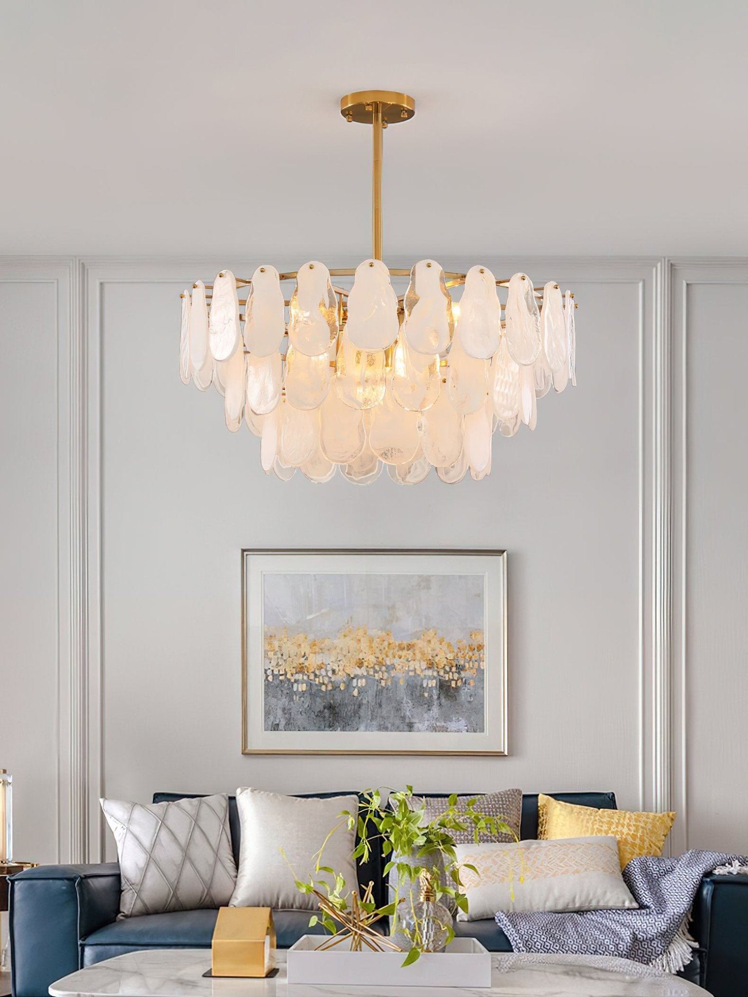 Round Cloud Glass Chandelier