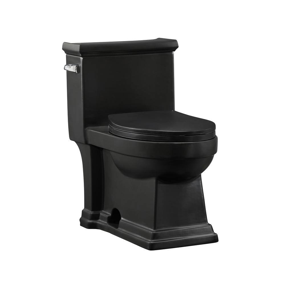 Swiss Madison Voltaire 1-Piece 1.28 GPF Single Flush Elongated Toilet in Matte Black Seat Included SM-1T114MB