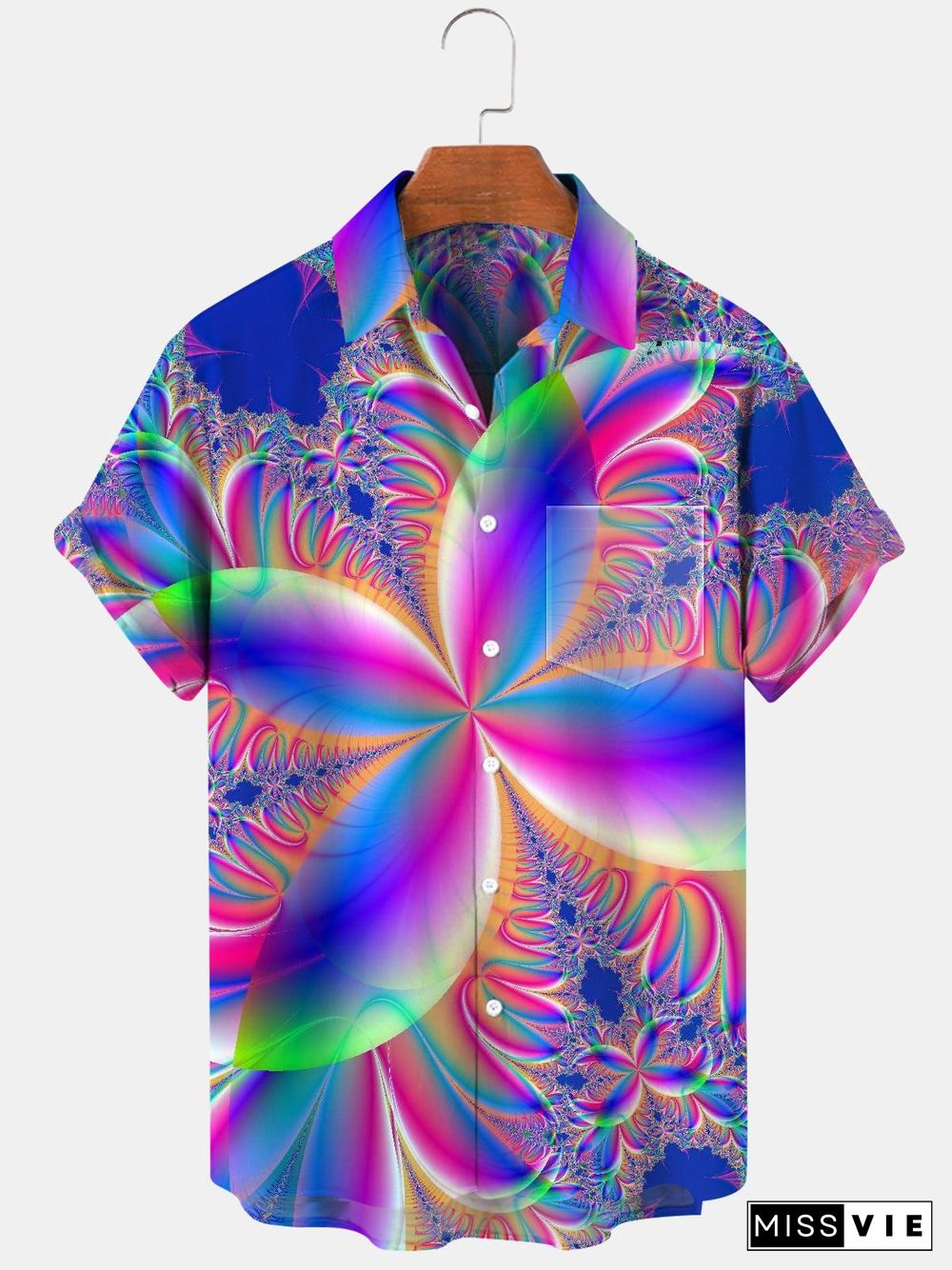 Abstract Men's Shirts With Pocket