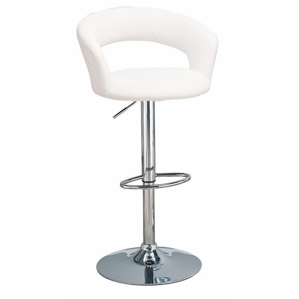 Contemporary Faux Leather Bar Stool， White - 40 H x 23.5 W x 22 L Inches