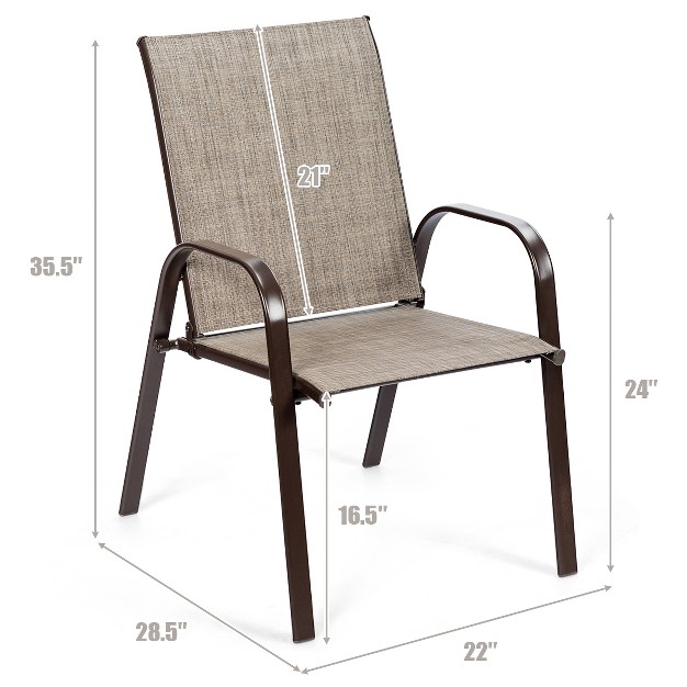 Tangkula 2 piece Patio Chairs Camping Garden Chairs With Armrest amp backrest