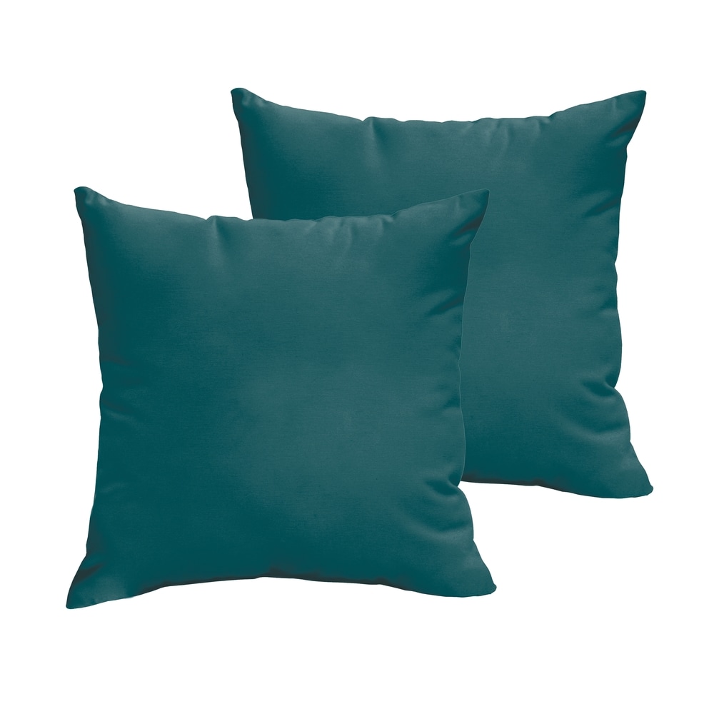 Sorra Home Sloane Teal 20 x 20 inch Indoor/ Outdoor Knife Edge Pillow Set   20 X 20