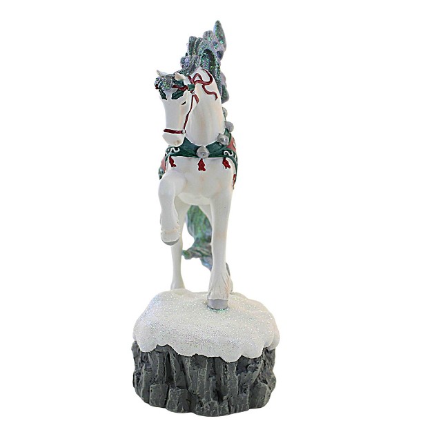 Trail Of Painted Ponies Christmas Wonder One Figurine 9 25 Inches Sparkling Snow Bedazzled Saddle 6012847 Polyresin Multicolored