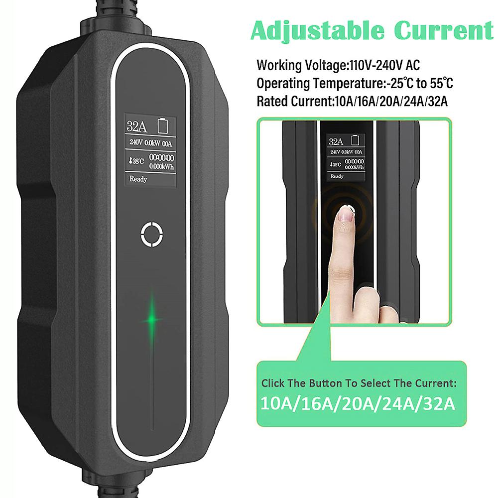 Born Pretty Portable Ev Charger 10 Meters Cable Type 1 J1772 Type 2 32a Single Phase 7.2kw Level 2 10m Electric Vehicle Car Charger Cee Plug