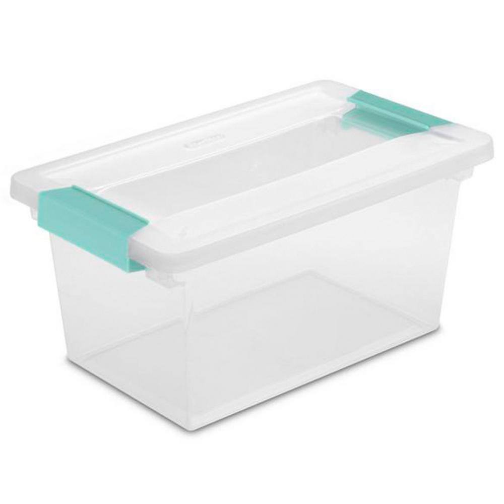 Sterilite 19628604 Medium Clip Box Clear Storage Tote Container with Lid 4 x 19628604