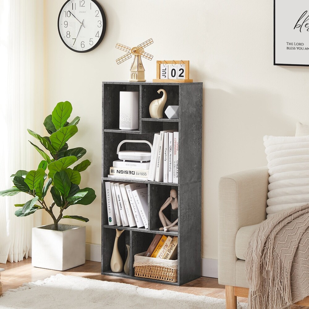 Javlergo 4 Tier Bookcase with Storage Shelves  Modern Home Office Bookshelf  Vertical or Horizontal