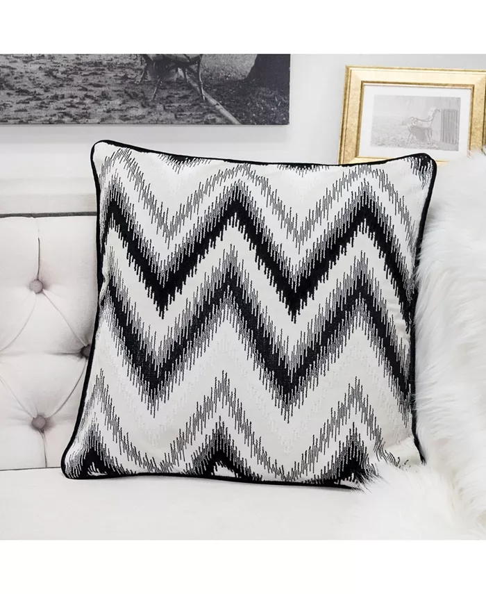 Homey Cozy Series Zig Zag Liner Velvet Large Sofa Couch Pillowandnbsp;