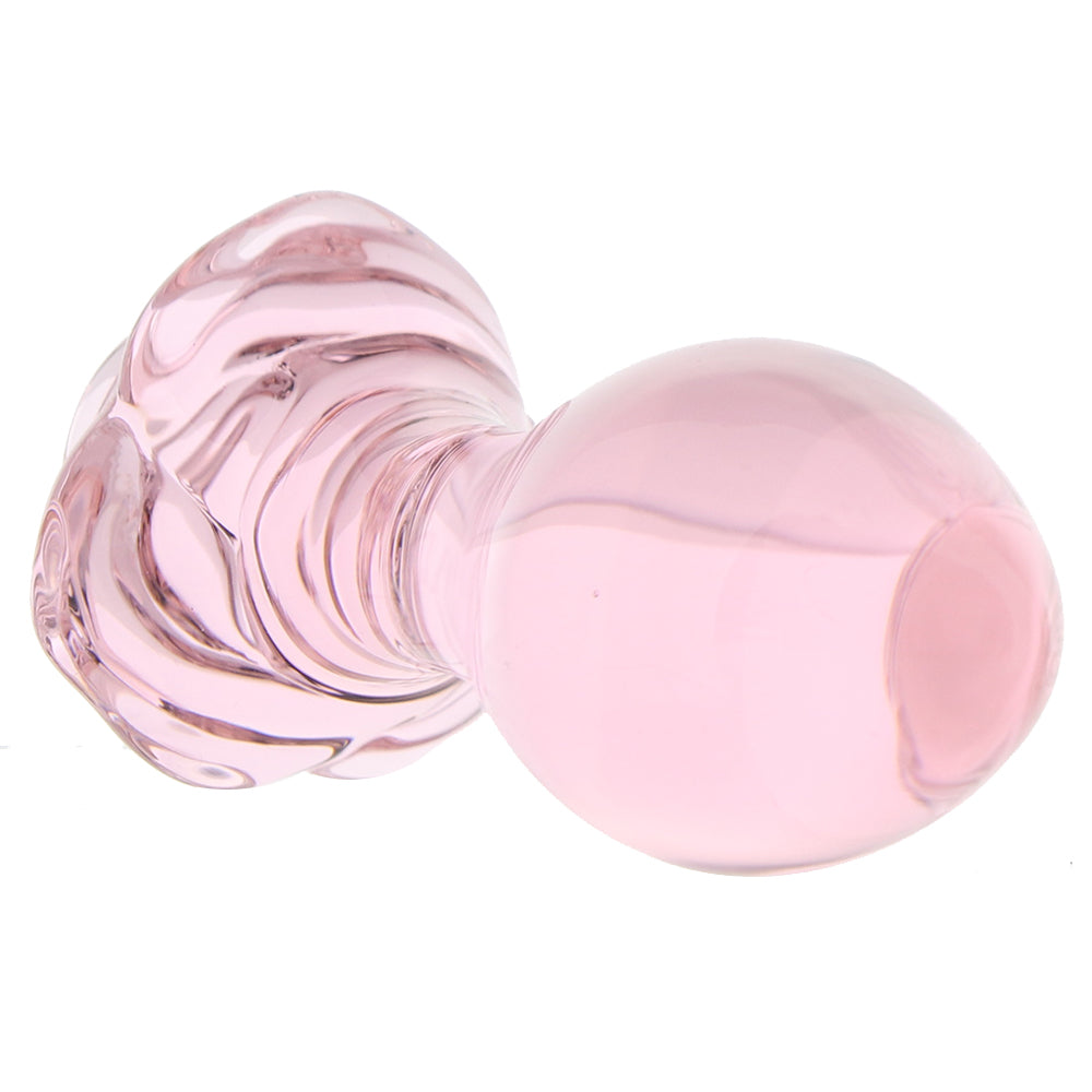 Crystal Glass Rose Plug in Pink