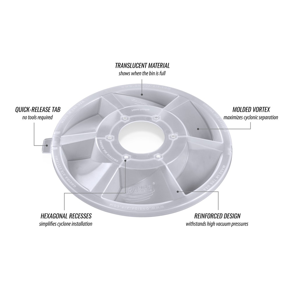 Oneida Air Systems Dust Deputy 2.5 Sturdy Deluxe  Clear Cyclone Separator Kit   9