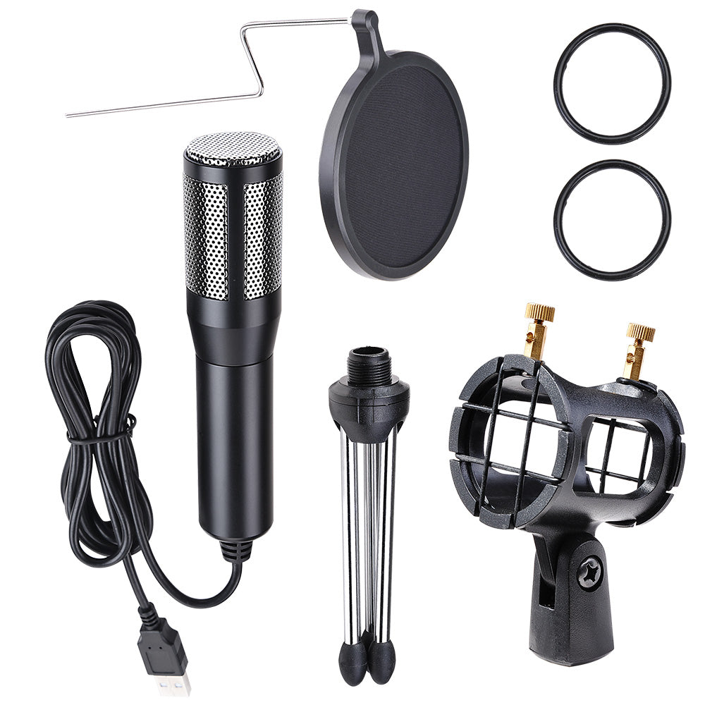 Yescom Condenser USB Microphone & Tripod Stand Kit Chatting Recording