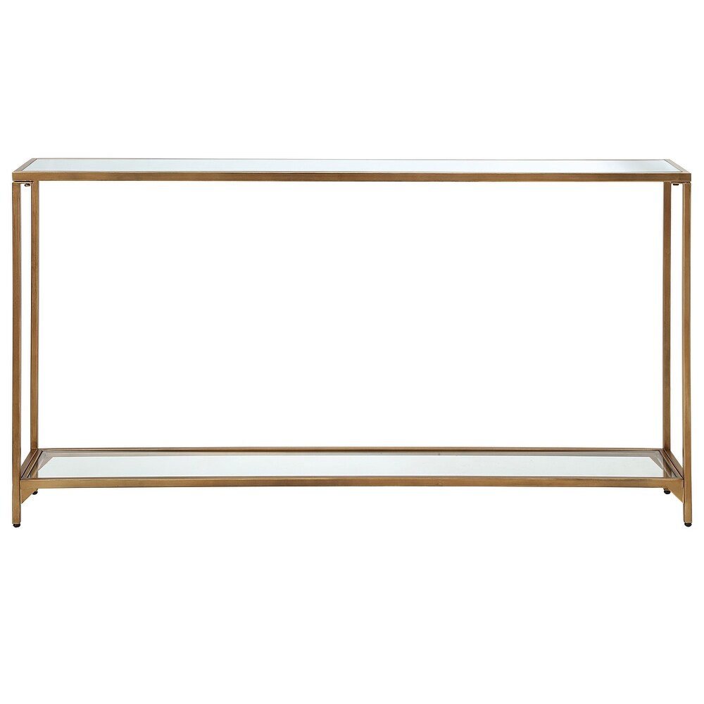 Metal Narrow Mirrored Console Table