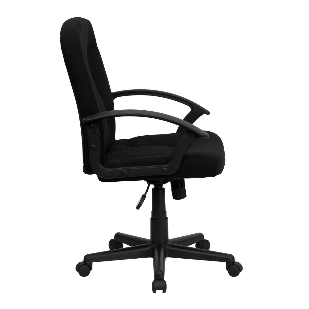 Mid Back Fabric Executive Swivel Office Chair with Nylon Arms