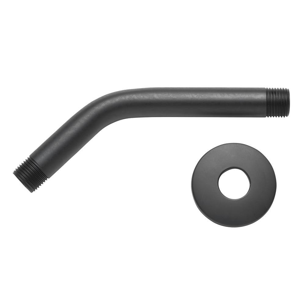 Glacier Bay 8 in. Shower Arm and Flange Matte Black 3075-516