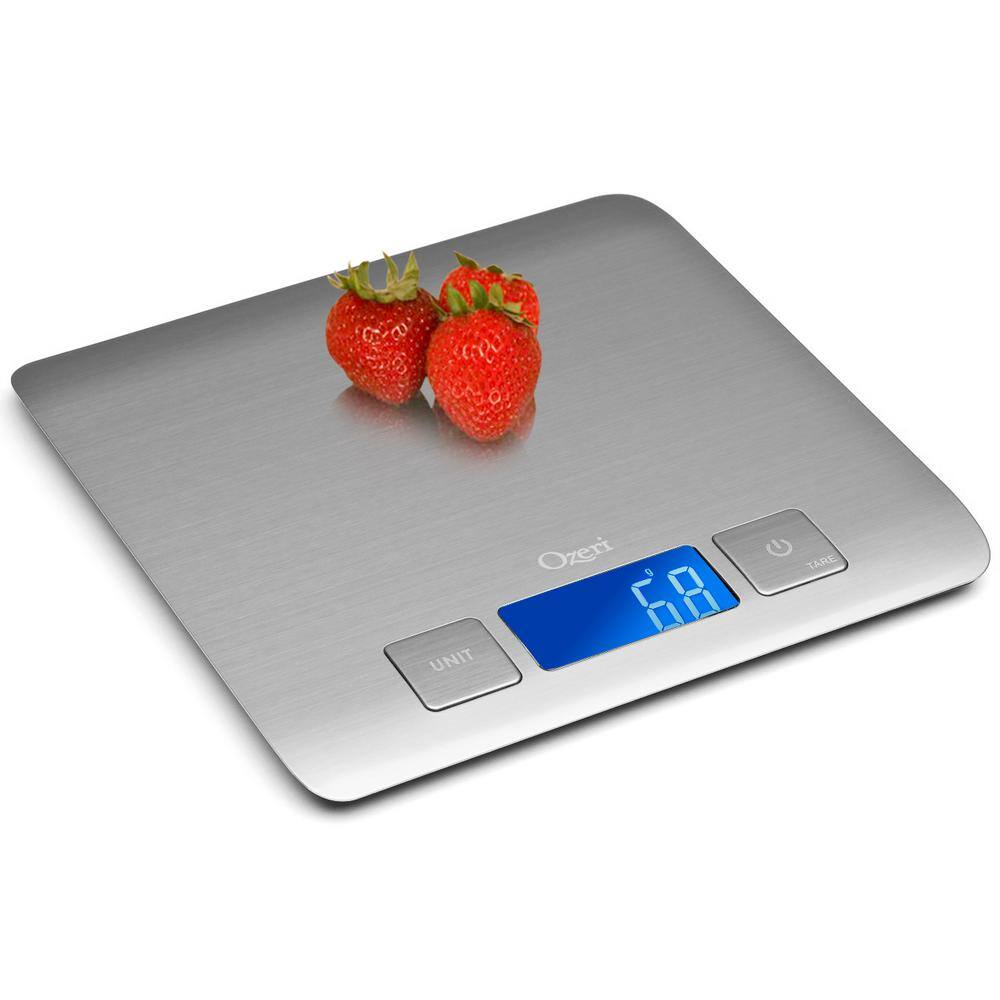 Ozeri Zenith Digital Kitchen Scale in Refined Stainless Steel with Fingerprint Resistant Coating ZK15