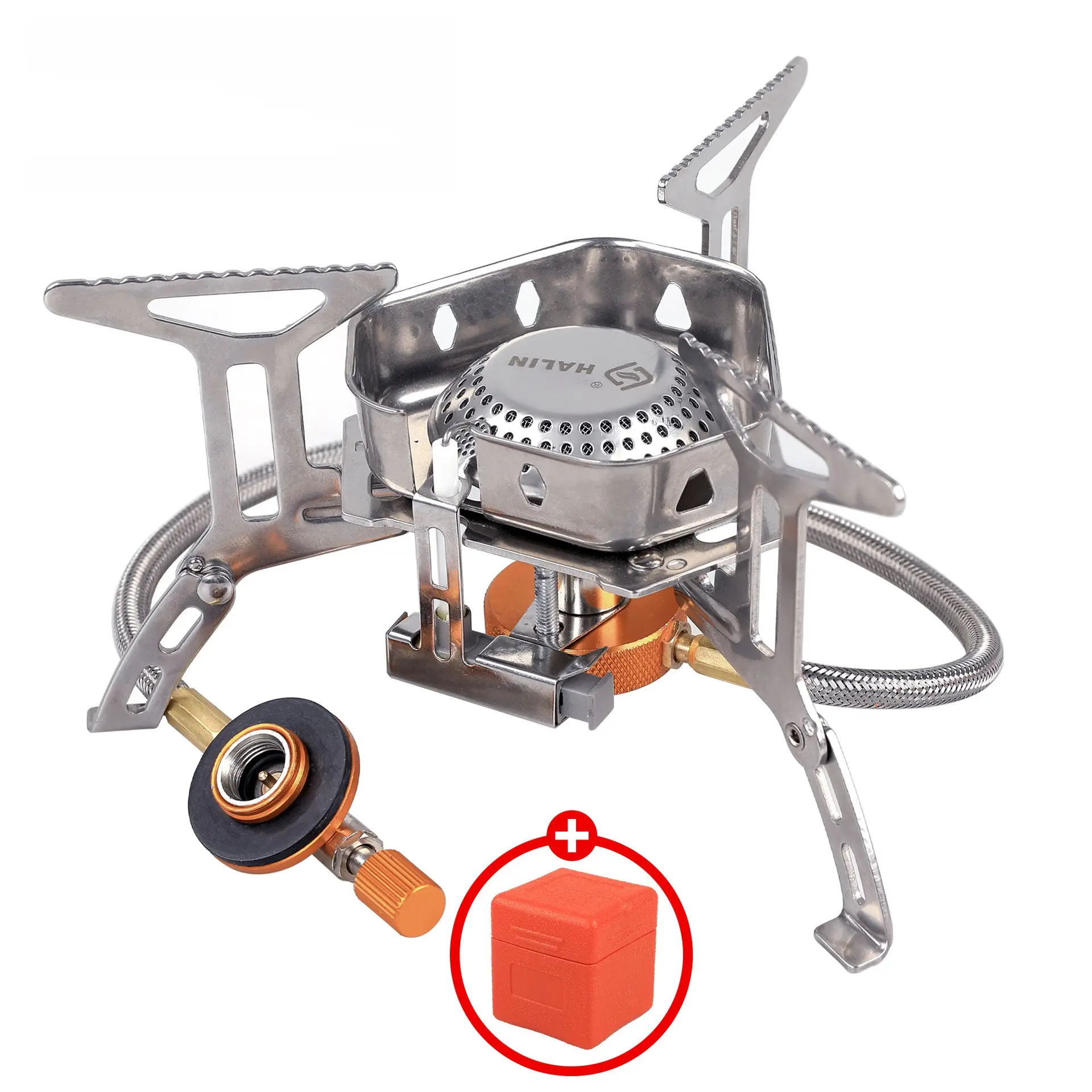 Outdoor Camping Head Stove Tourist Portable Windproof Stove Camping Picnic Survive Burner 3500W Big Power Foldable Gas Stove