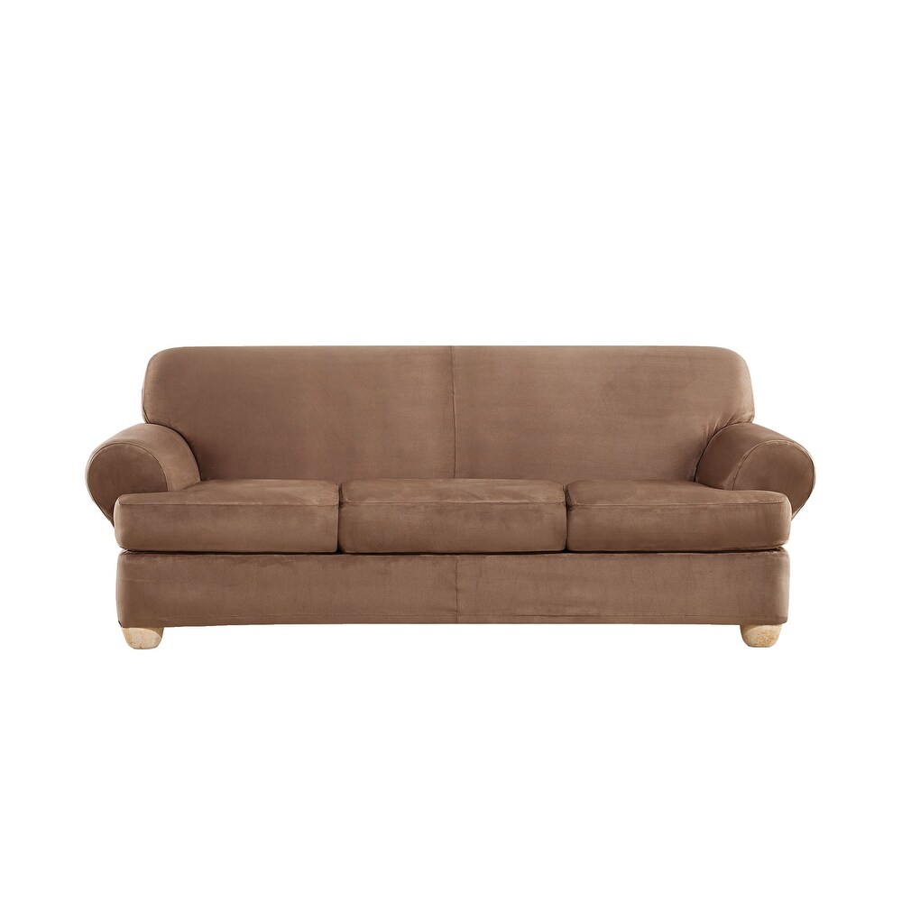 SureFit Ultimate Stretch Suede 4 Piece T Cushion Sofa Slipcover