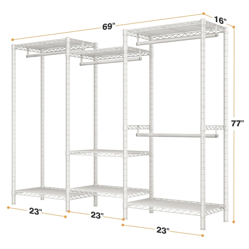 Clothing Rack  Clothes Rack Load 830Lbs  for Hanging Clothes Rack  Freestanding Closet Wardrobe Rack  Garment Rack Clothing Rack