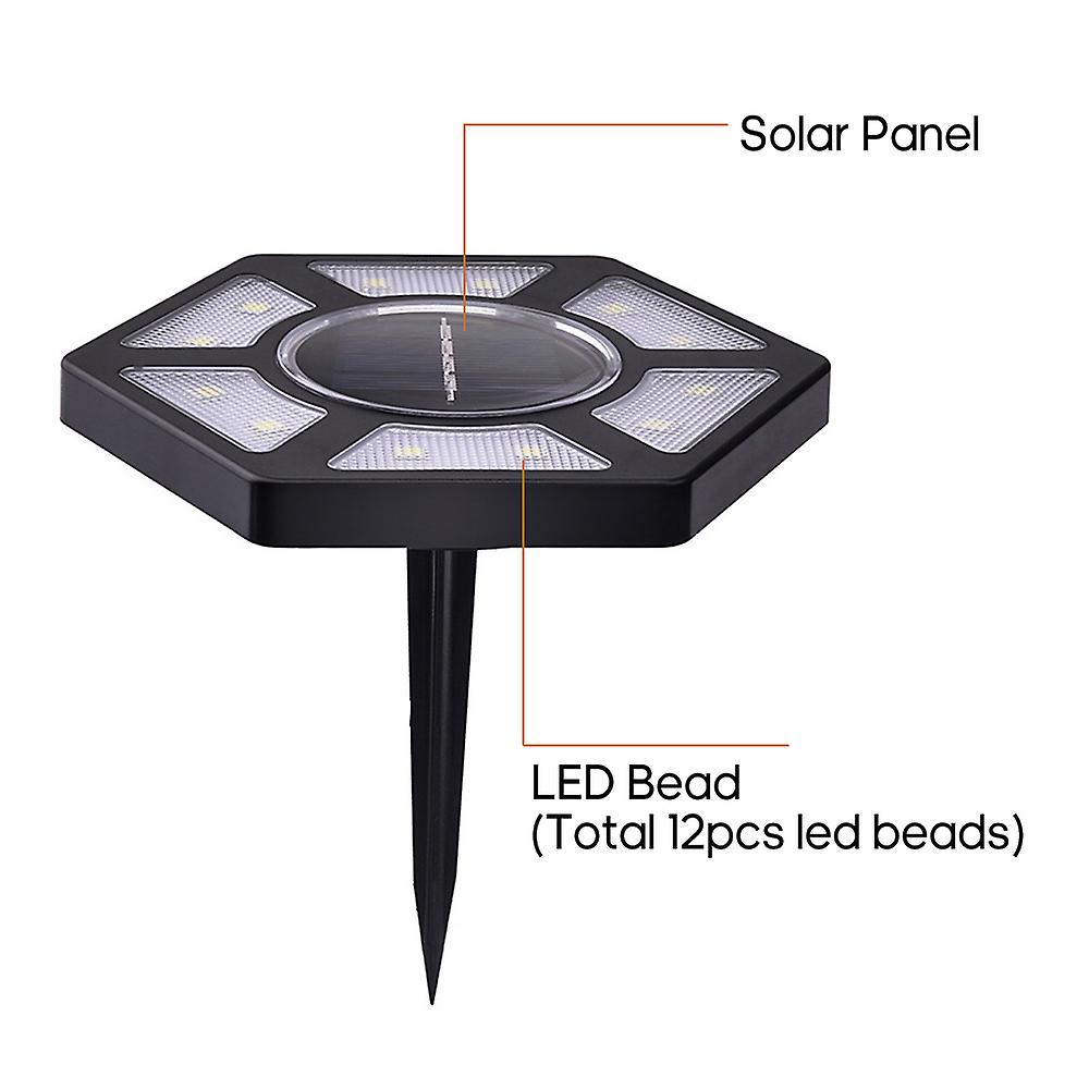 4pcs Solar Ground Lights 12led Outdoor Landscape Lighting Lawn Lamp Ip65 Waterproof Solar Powered Lights For Yard Garden Deck Patio Pathway Walkway No