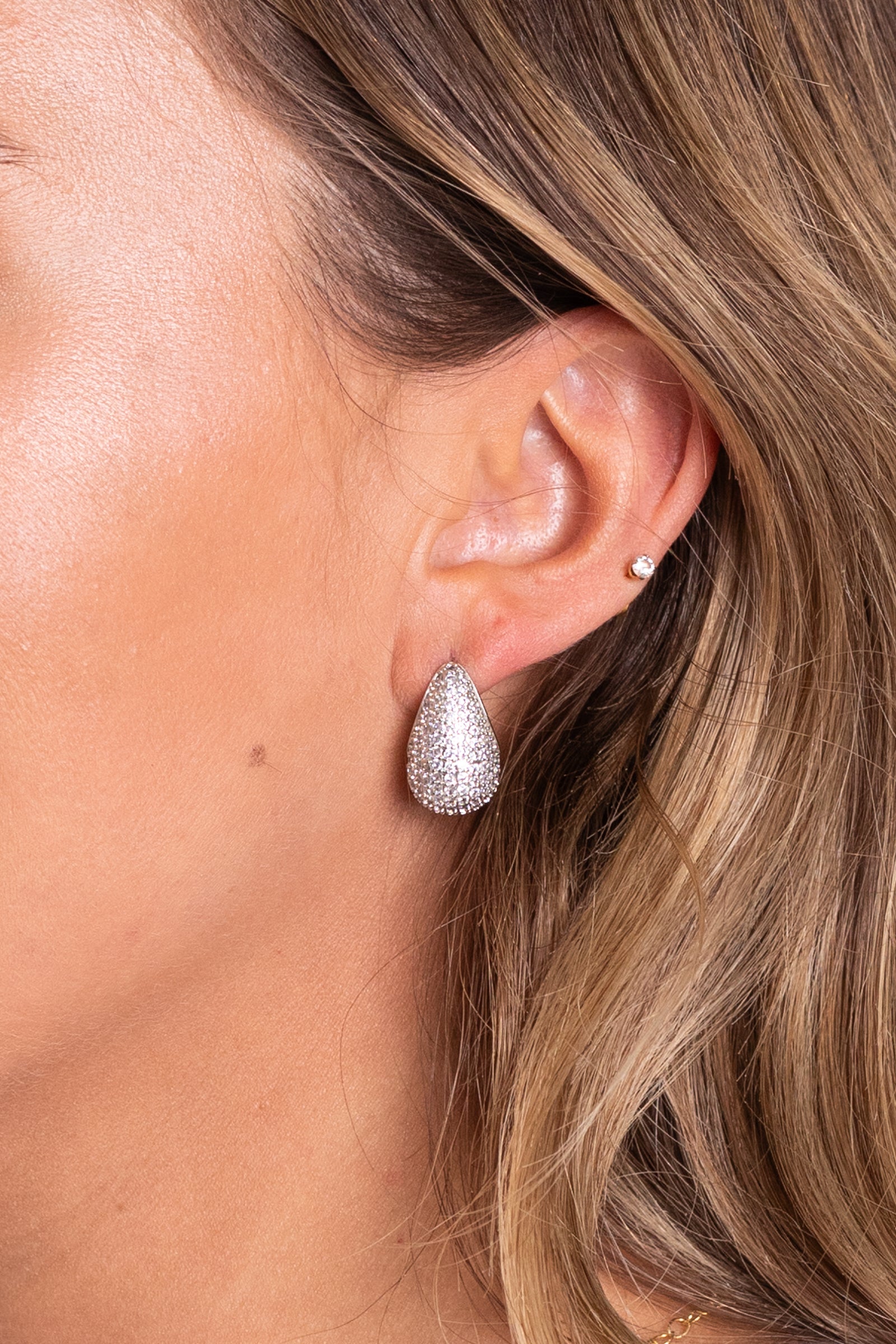 Teardrop Glam Silver