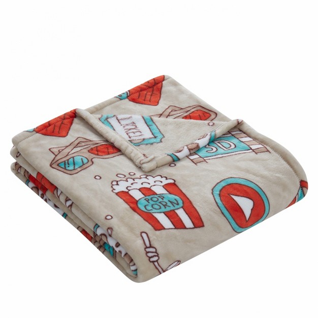 Kate Aurora Popcorn Night At The Movies Ultra Soft amp Plush Oversized Accent Throw Blanket 50 In W X 70 In L