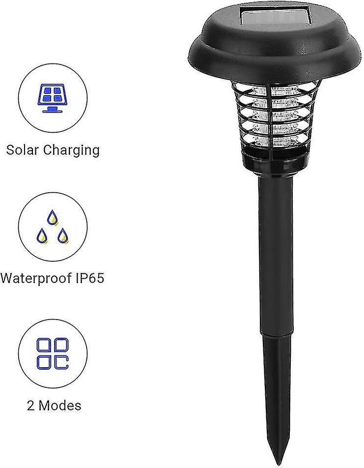 Solar Power Insect Trap Zapper Electronic Mosquito Bugs Killer Led Light Outdoor Garden Lawn Lamp For Residential Area Garden Park Tourist Area Street