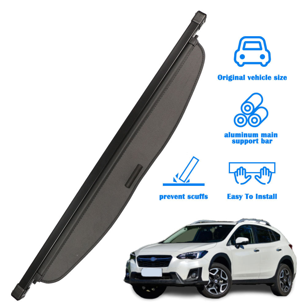 Fit Subaru Impreza 2014 2015 2016 Crosstrek 2013 2014 2015 2016 2017 Cargo Cover  for  Impreza 14-16 Crosstrek  13-17 Suv Accessory Black Retractable Rear Trunk Car Security Shade Shield Cover