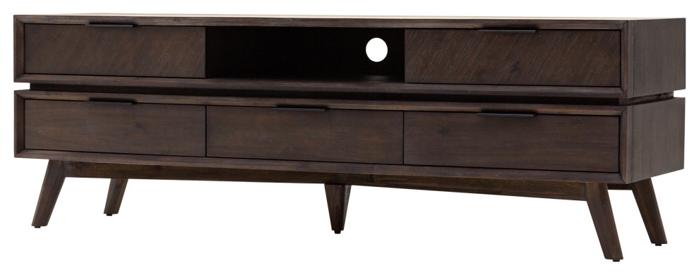 Modrest Roger Mid Century Acacia TV Stand   Midcentury   Entertainment Centers And Tv Stands   by Vig Furniture Inc.  Houzz