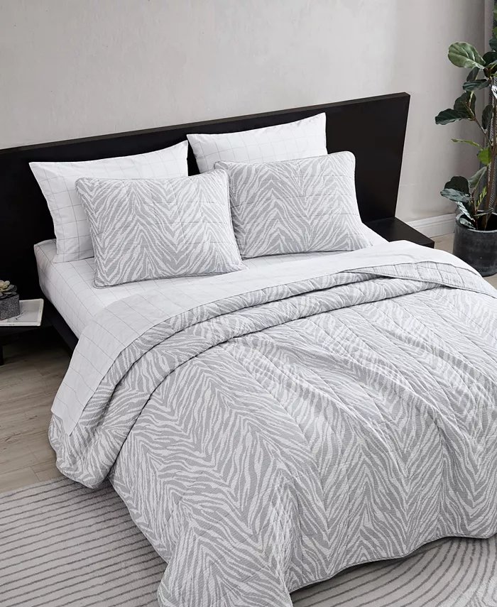 Kenneth Cole New York CLOSEOUT! Urban Zebra 3 Piece Full Queen Quilt Set