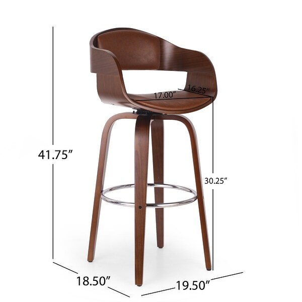 Clyo Indoor Upholstered Swivel Barstool by Christopher Knight Home