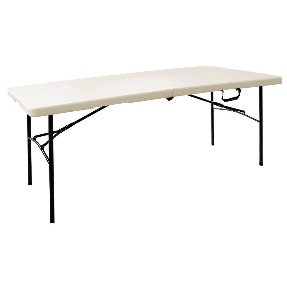 HDX 6 ft. Earth Tan Folding Resin Table TA3072FX03