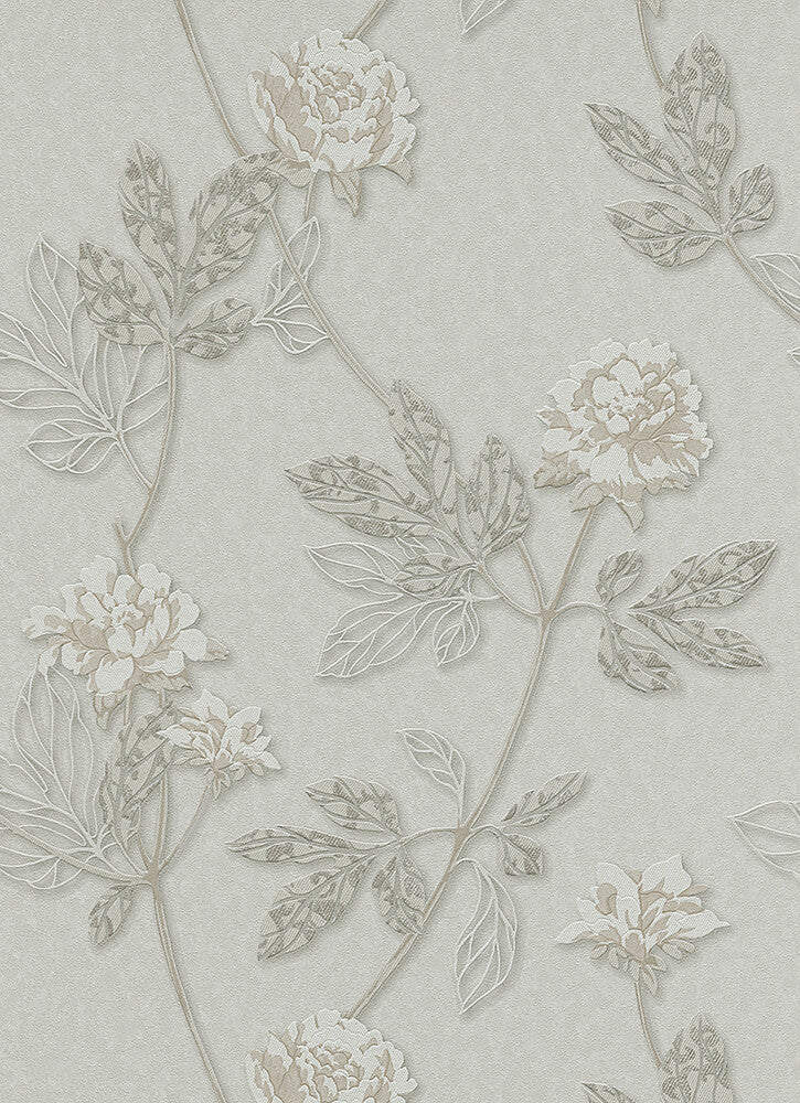 Sample Ethan Floral Wallpaper in Taupe design by BD Wall