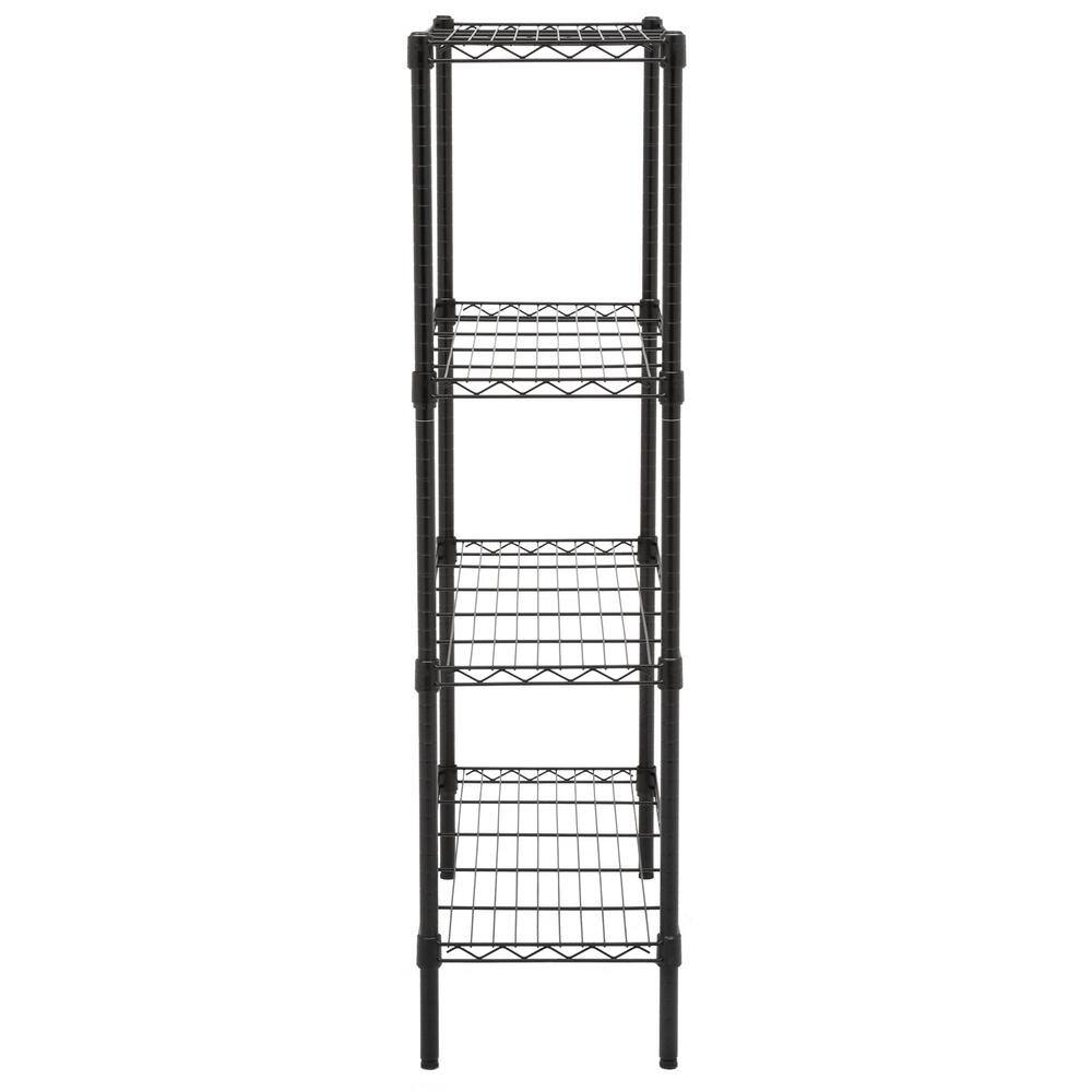 Honey-Can-Do Black 4-Tier Adjustable Garage Storage Shelving Unit (36 in. W x 54 in. H x 14 in. D) SHF-09438