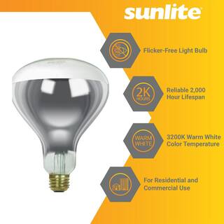 Sunlite 250-Watt R40 Dimmable Mercury Free Incandescent Clear Heat Lamp Bulb (6-Pack) HD03352-6