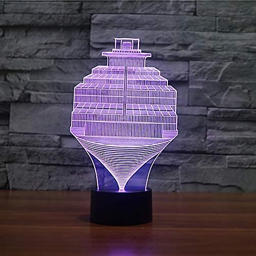 3d Building Shape Night Light Touch Table Desk Optical Illusion Lamps 7 Color Changing Lights Home Xmas Birthday Gift