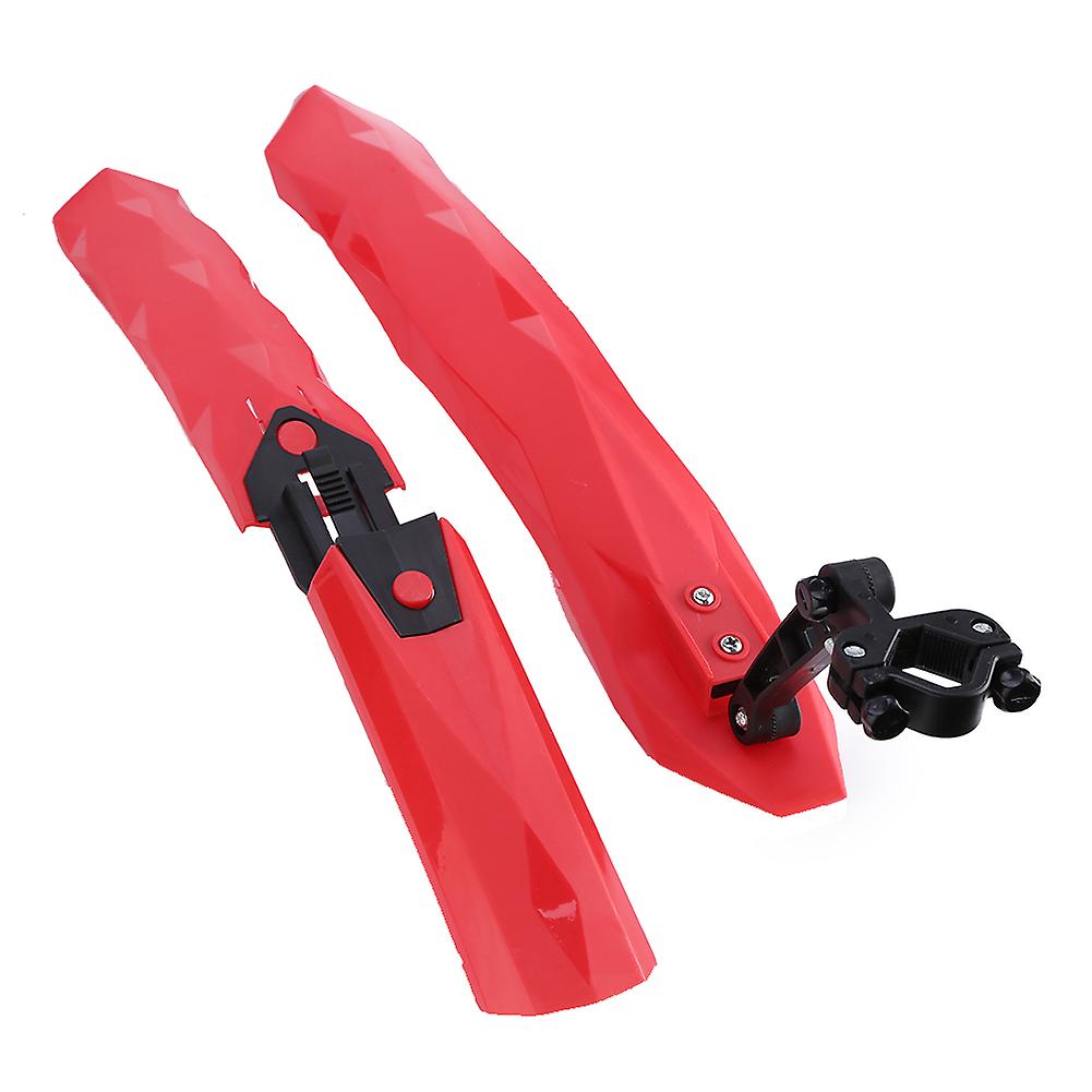 Mountain Bike Fenders Set Cycling Front And Rear Mud Guards With Led Taillight (red)