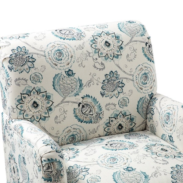 Geltrude Traditonal Floral Fabric Design Upholstered Accent Armchair with Turned Legs by HULALA HOME