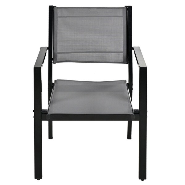 Black 58.30 in. W Steel Outdoor Table and Chair Set