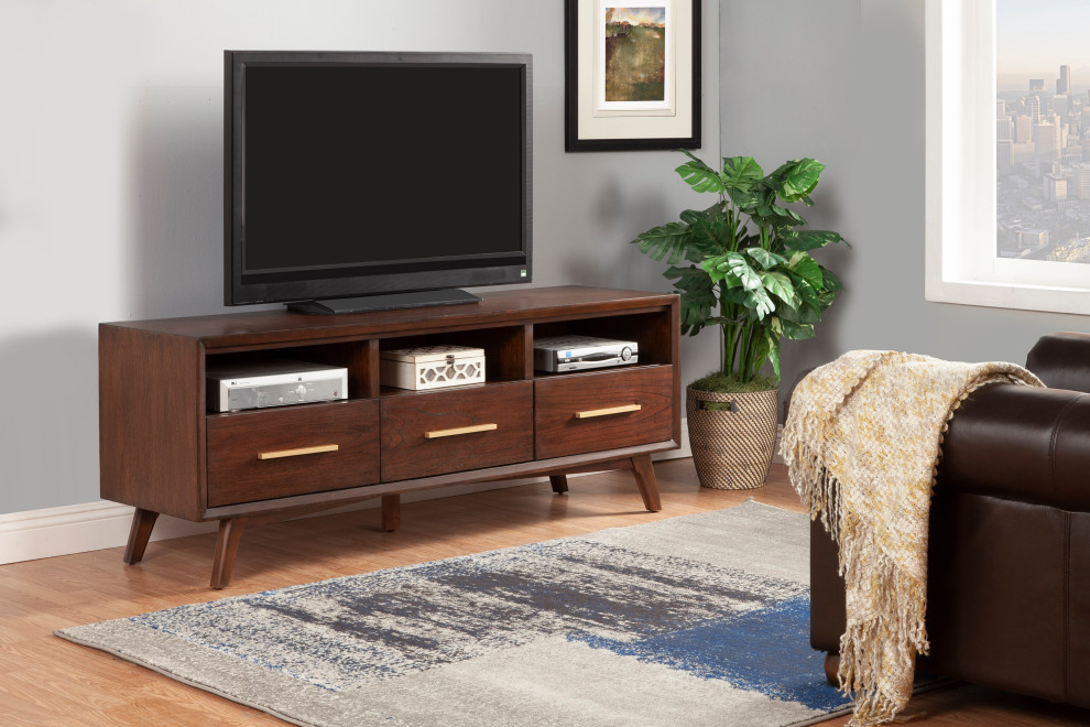 Gramercy TV Console   Midcentury   Entertainment Centers And Tv Stands   by Alpine Furniture  Inc  Houzz