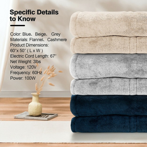 Costway 60 x27 x27 x50 x27 x27 Throw Blanket Flannel Double sided Flush