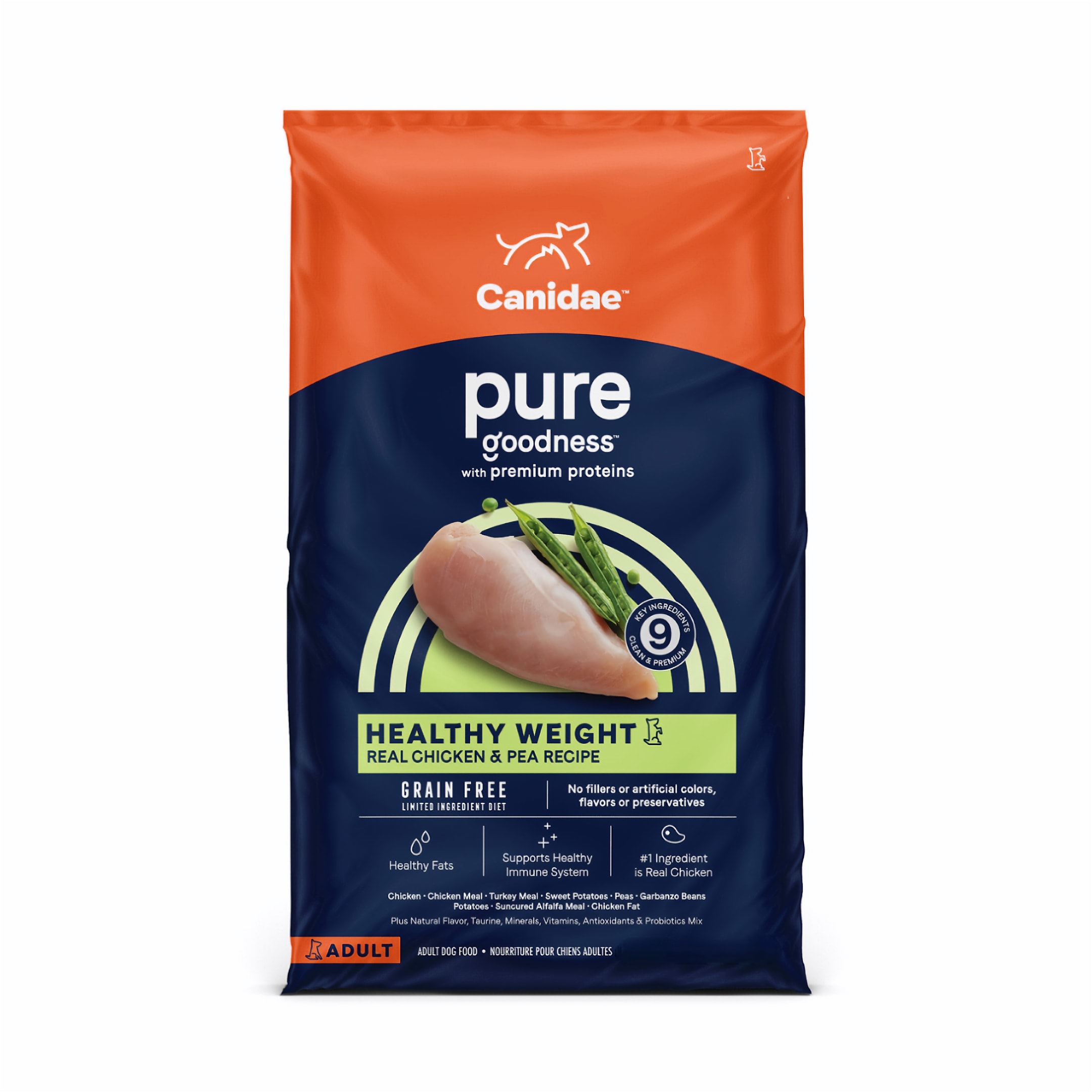 Canidae Pure Grain Free Limited Ingredient Healthy Weight Real Chicken  Pea Dry Dog Food， 12 lbs.