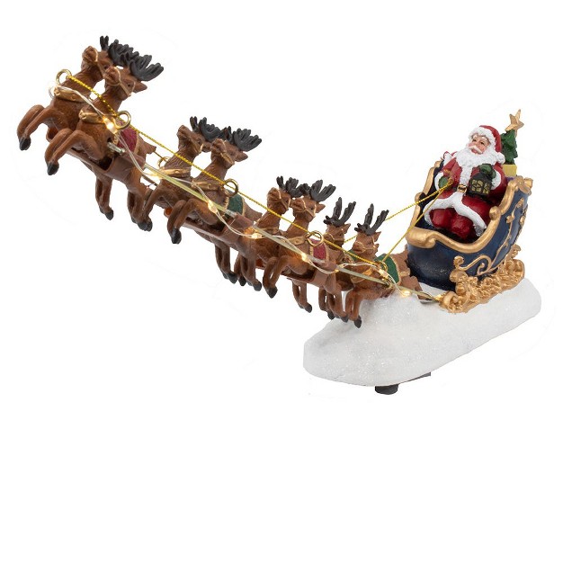 Kurt Adler 7 inch Battery operated Led Santa With Sleigh Table Piece