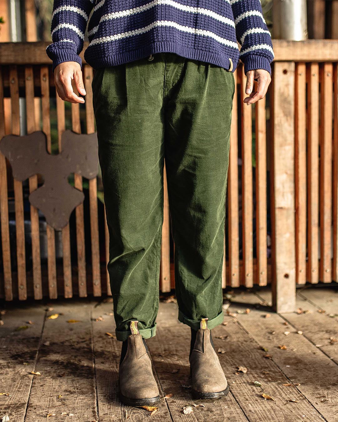 Compass Recycled Corduroy Trouser - Fir Tree