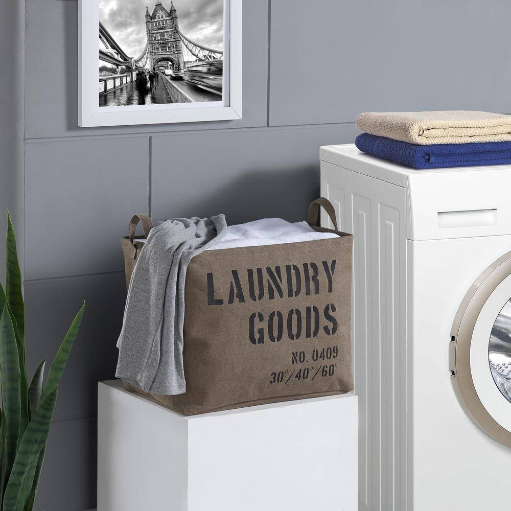 DANYA B Army Canvas Laundry Basket LY117