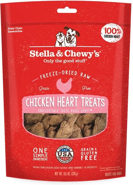 Stella and Chewy's Chicken Hearts Freeze-Dried Raw Dog Treats