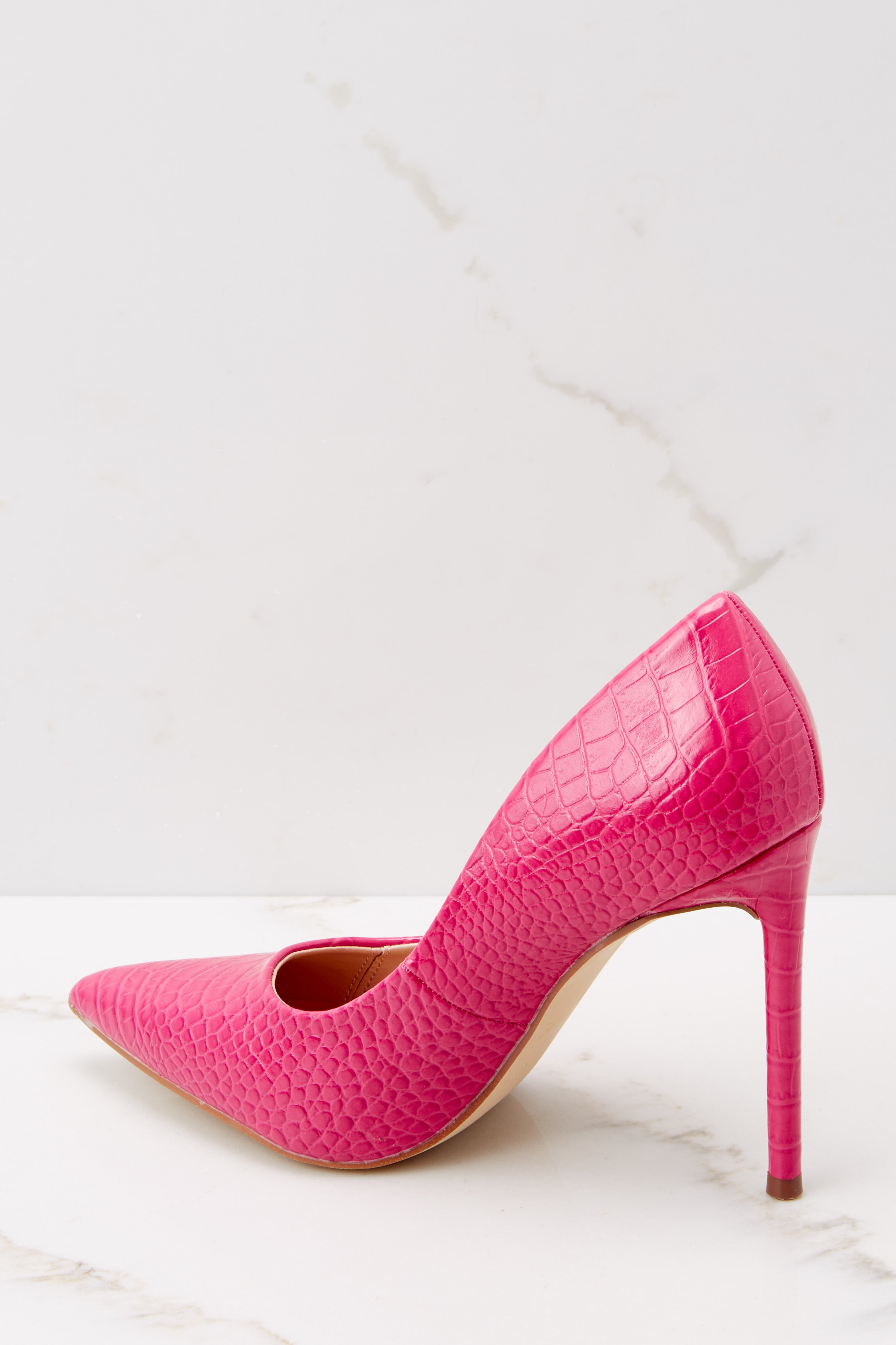 Turn Heads Hot Pink Crocodile Heels