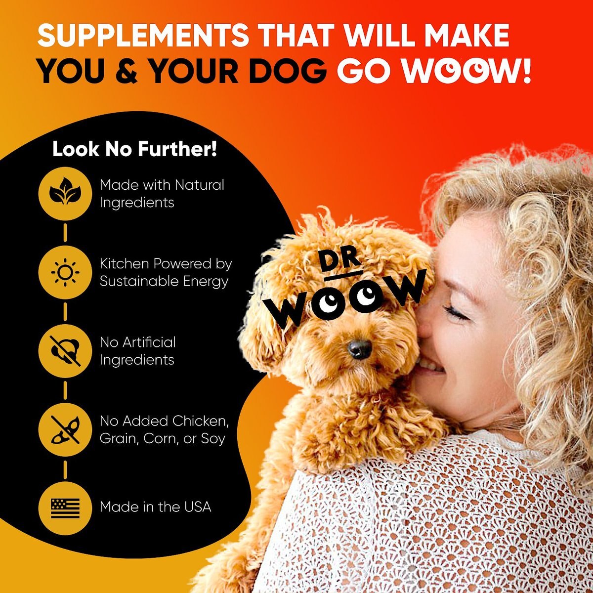 Dr Woow Pre， Pro and Post Biotics Duck and Pumpkin Flavor Soft Chew Digestion Supplement for Dogs， 90 count