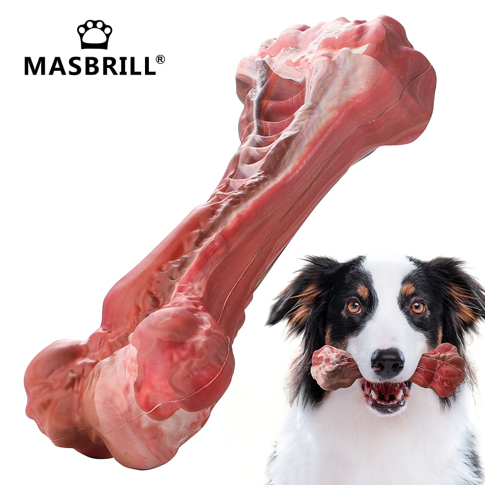 MASBRILL Dog Toys Indestructible Dog Chew Toys for Large Breed Aggressive Chewers Tough Dog Teething Toys for Pet Teeth Cleaning， Natural Rubber Interactive Dog Toys for Boredom