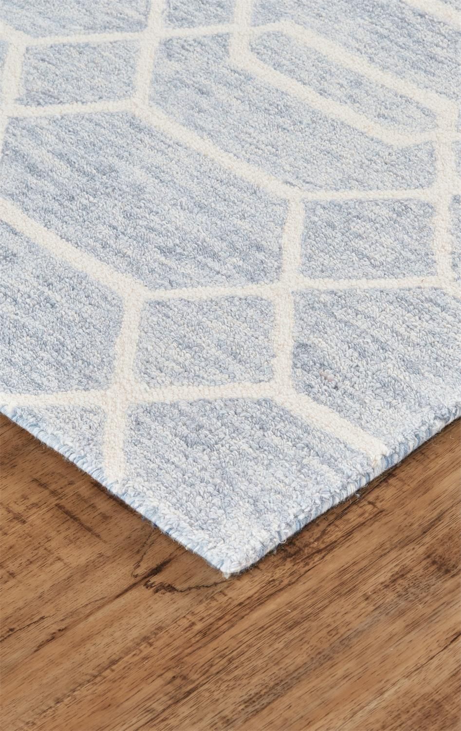 Natal Blue and Ivory Rug by BD Fine