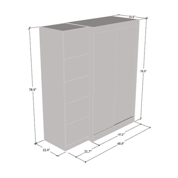 Aria 2D120-EX Wardrobe with 2 Mirrors - - 37844234