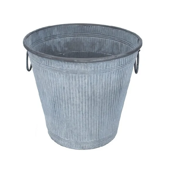 Garden supplies galvanized planters rustic finished metal planters flower pots and and garden buckets at low price